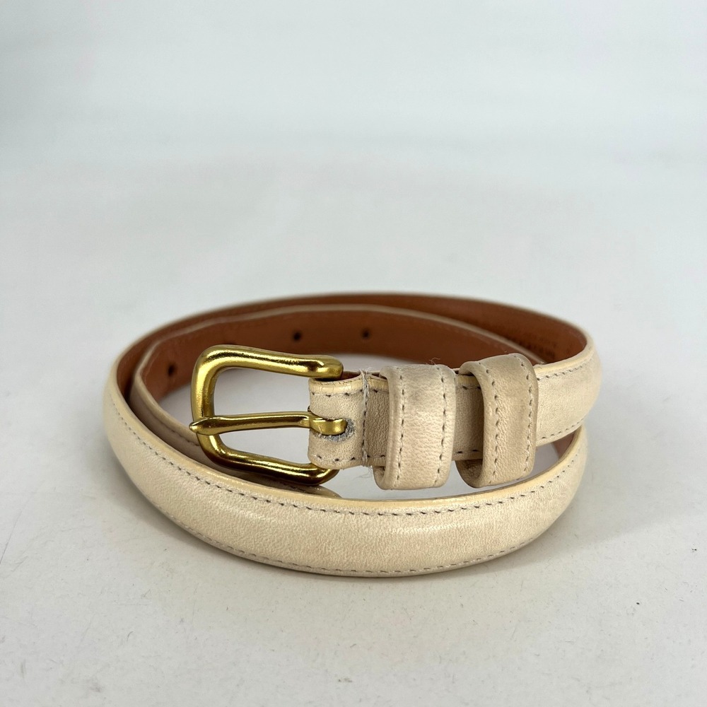 Vtg Coach White Leather Belt #2813 Womens 26" Classic Heritage Basic Simple